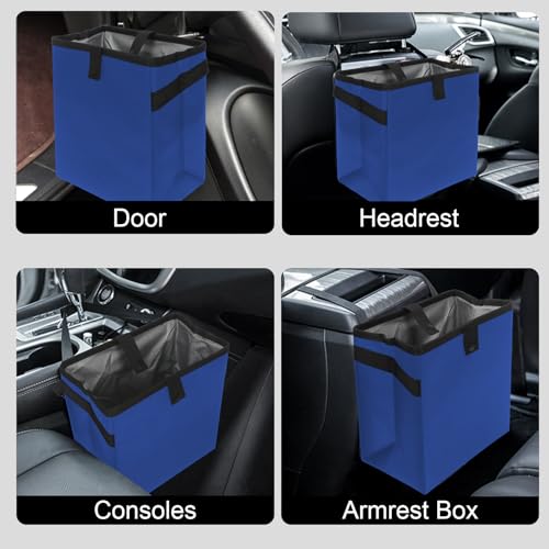Image of Homelove Car Trash Can, Leak-Proof Waterproof Trash Bin Collapsible Portable Auto Garbage Bag Large Capacity Trashcan Storage Bag Multipurpose Car Organizer Hanging (Blue)