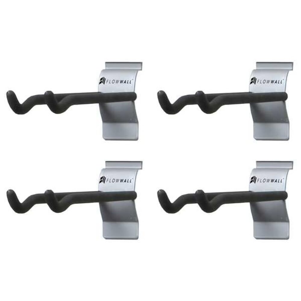 Flow Wall FSH-036-4 8-Inch Hook Add-on Accessory for Garage Organization Systems, Silver