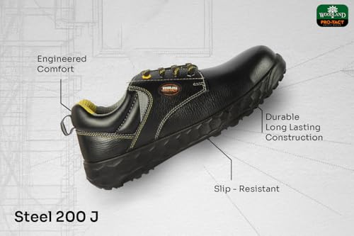 Image of Woodland Men Leather Safety Shoes