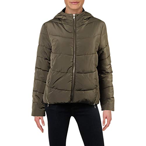 Guess Womens Winter Cold Weather Puffer Coat Green M