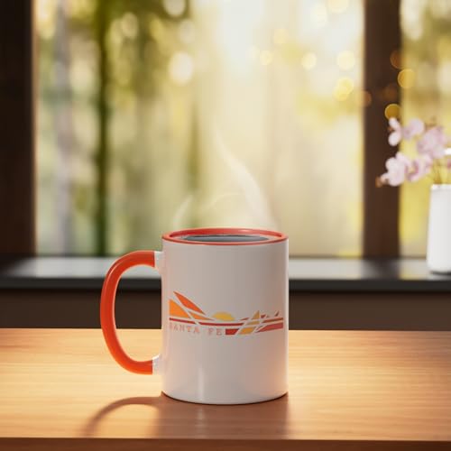 Taza de cerámica Naranja/Blanco 11 onzas miniatura 3