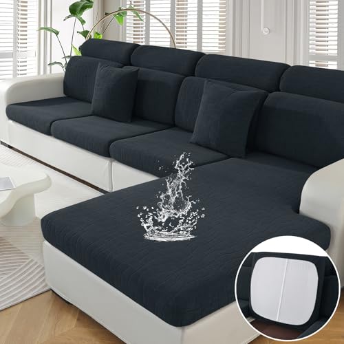 Ystyle Funda Asiento Sofa Ajustable, Impermeable Funda Sofa Cojin Separado, Antideslizante, Universal, Lavable, Protector de Muebles para Perros y Mascotas (Chaise Longue, Gris Oscuro)