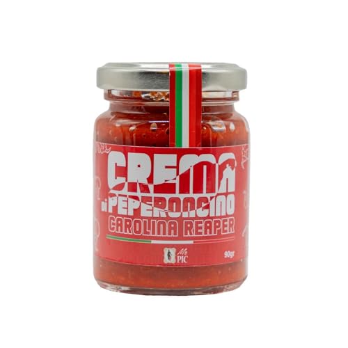 Crema di peperoncino Carolina Reaper (90 g) - IL PIÙ PICCANTE DEL MONDO - Mr PIC®: il Peperoncino Toscano di alta qualità - Carmazzi: la più ampia linea di prodotti piccanti in Italia