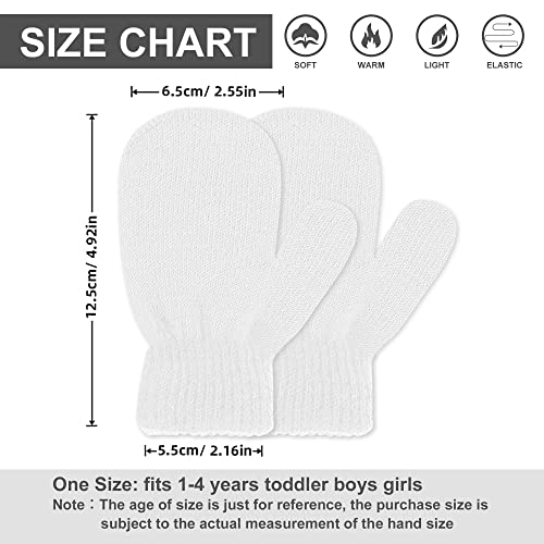 DOOVID Kids Knit Mittens Toddler Knit Gloves Winter Warm Knitted Magic Gloves Stretch Soft Mitten for Baby Boys Girls4