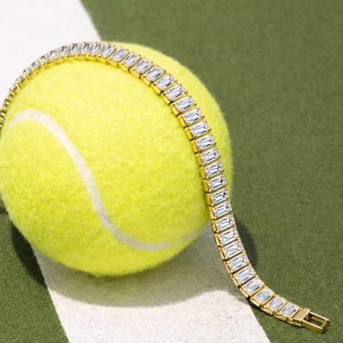 Image of SALVE Baguette Stone Crystal Tennis Bracelet for Women | Aesthetic Accessories for Girls Ladies Bracelet | Fashion Jewellery for Women, Fancy Girls Bracelet Stylish | Valentine's Gift for Girlfriend