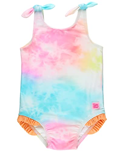 Image of RuffleButts Girls UPF50+ Sun Protection Tie Shoulder /Cross Back One Piece Swimsuit
