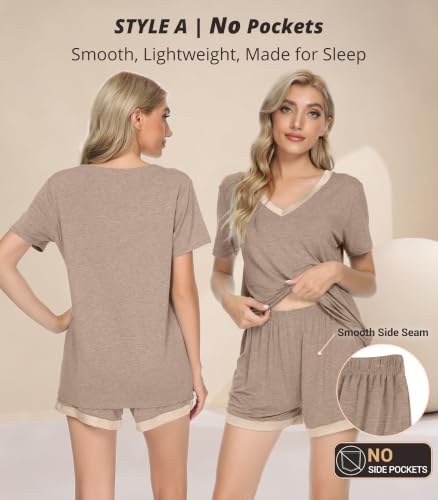 Image of WiWi Viscose from Bamboo Pajamas Set for Women Super Soft Short Sleeve Cooling Summer Plus Size Pjs Sets Sleepwear S-4X