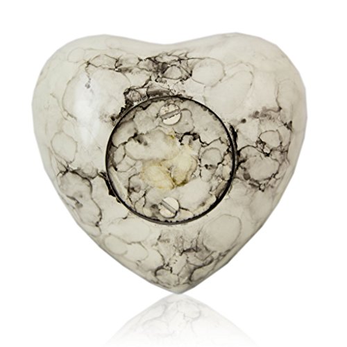 OneWorld Memorials Marble Style Bronze Keepsake Urns - Extra Small - Holds Up to 3 Cubic Inches of Ashes - White Cremation Urn for Ashes - Engraving Sold Separately