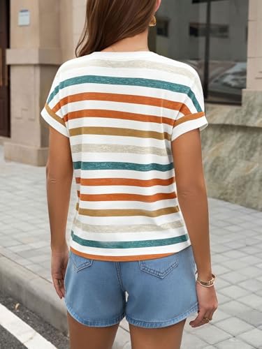Image of UNCLECAT Womens Crop Tops Loose Fit Cap Short Sleeve Summer Tee