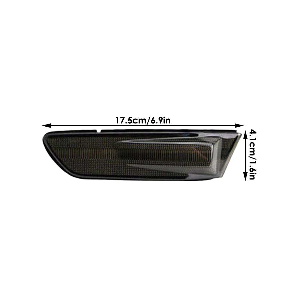 MASO 2 luces de posición laterales LED de coche, blanco (iluminación constante) + amarillo (dinámica secuencial), compatible con In-fin-iti G35 2 puertas par 2003-2007, carcasa transparente