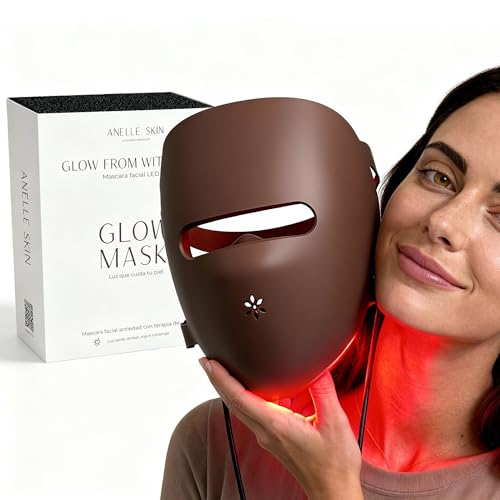 Anelle Skin | Mascara Led Facial Profesional con NIR y 4 Modos LED fototerápia - Mascarilla Led Portátil con 326 LED NIR, Rojo, Verde y Ámbar - Red Light Therapy Mask - Incluye Bolsa y Cargador