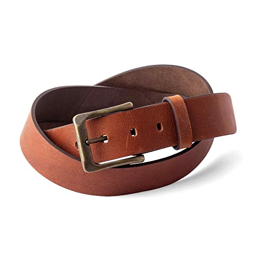 PEGAI McTROY 100% Full Grain Leather Belts for Men, Handmade, Buckle Design, Great for Work, Casual