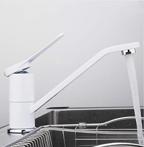 Simple Single Handle Basin Faucet White Painting Long Mouth Mixer Torneira Hot And Cold Tap Deck Mounted Household