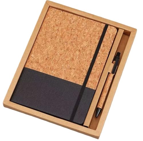 Gamire ?事簿 ビジネス手帳 日記帳 A5 耐久性 ペンホルダー付き 固定ページ 持ち運び 軽量 ビジネスオフィス用品 プライベート使用 男女兼用 家庭用 業務用 就職 卒業記念品 贈り物 (A5ノート + ペン + ギフトボックス,B)