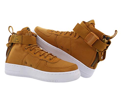 Nike Boy's SF Air Force 1 Mid Sneaker, Desert Ochre/Sequoia-white, 6.5 Little Kid4