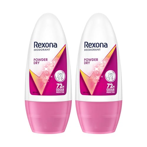 Rexona Powder Dry Underarm Roll-On Deodorant for Women | 72H Odour Protection | 50ML (Combo pack of 2)Rexona Powder Dry Underarm Roll-On Deodorant for