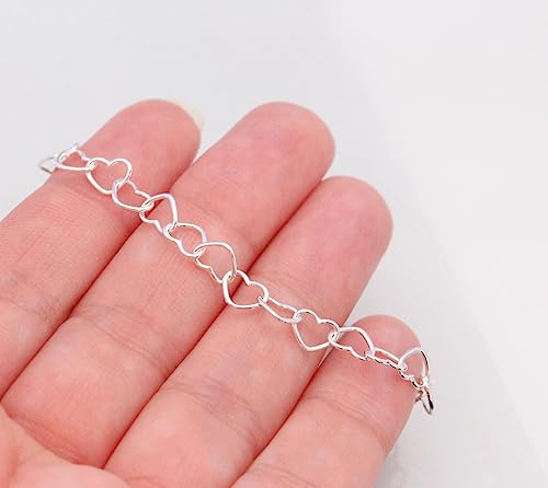 Hollow Love Heart Link Chain Bracelet Sterling Steel Bracelet for Women3