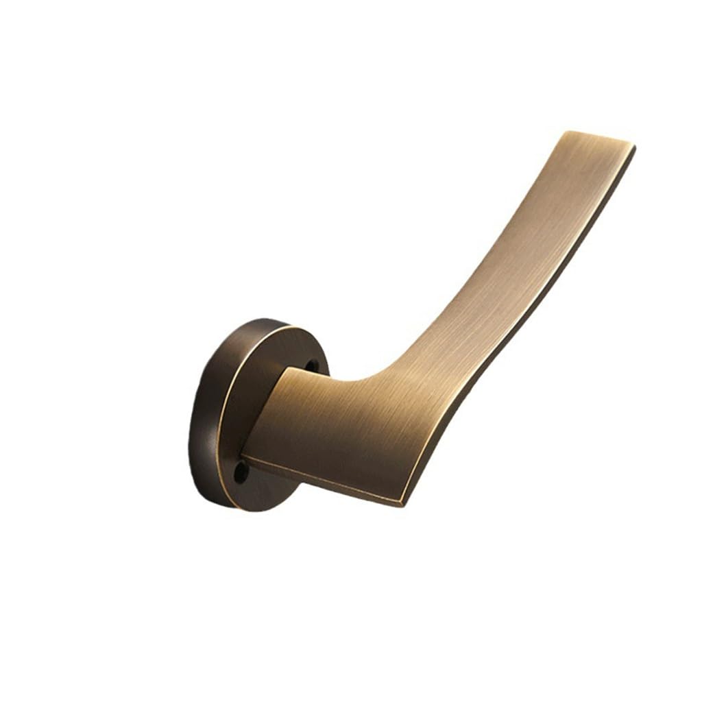 MOBYGKFY Brass Bedroom Door Lock Solid French Mute Interior Wood Handle Lockset