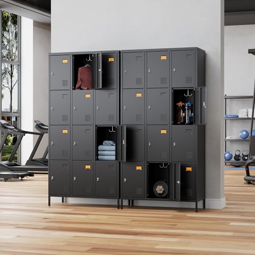 Image of Aobabo 12 Doors Metal Lockers for Employees, Steel Storage Lockers for School Office, Black, Assembly Required
