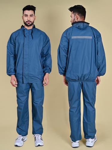 Image of Rupa mens Rupa Rainwear for Men, Waterproof PU Rain Jacket with Pants and Carry Bag, Pack of 1