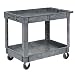 Plastic 2 Shelf Tray Service & Utility Cart 40 X 26 - 5 Inch Rubber Casters