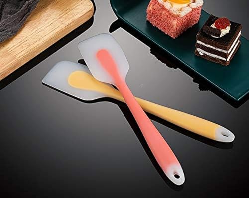 Baskety Silicone Flexible Cooking Spatula with Stainless Steel Core Utensil, Non-Stick - Pack of 2 (Random Color)