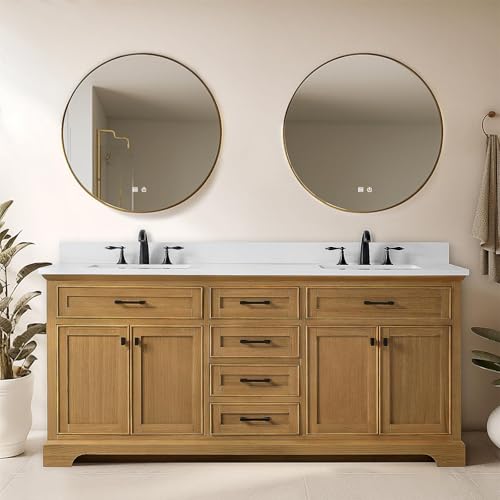 ZGNBSD 88IN Bathroom Vanity with Double Sink - Floor-Standing Retro