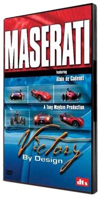 MASERATI DVD: Victory by Design. Historic, race-winning cars driven hard. Unique footage of rare cars, hidden in private collections; until now.