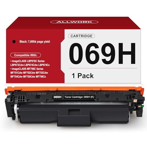 Image of 069H 069 High Capacity Toner Cartridge (with Chip) Compatible Replacement for Canon 069H Works for Canon Color ImageCLASS LBP674C MF750C Series MF753Cdw MF751Cdw LBP674Cdw Printer 1-Pack Black