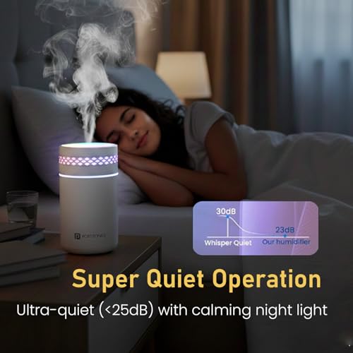 Image of Portronics Magma Lite Type-C Powered Humidifier with RGB Light, 260ml Water Tank, 35ml /h Mist Output, Continuous & Intermittent Modes, One-Button Control, for Home, Car & Bedside (Water Use Only)