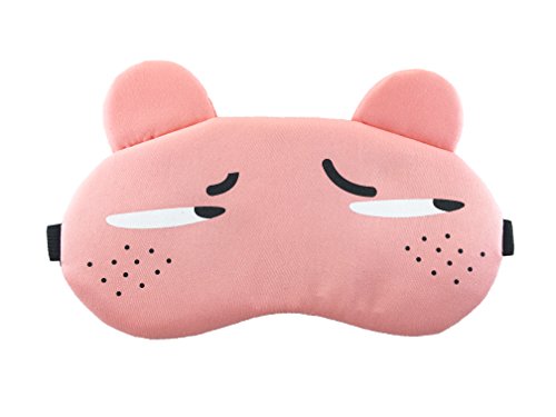 Image of Jenna 2 Eye Cartoon Polyester Eye Mask for Insomnia, Meditation, Puffy Eyes and Dark Circles - Pink