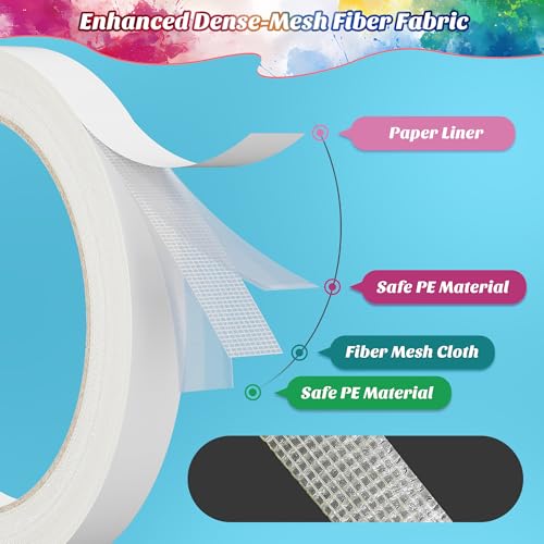 Image of 2 Rolls Hem Tape No Sew No Iron,Double Sided Fabric Tape | 0.5 inch x 40FT + 1 inch x 40FT Temporary Hemming Tape for Pants, Double Sided Tape for Clothes Curtains Dress Jeans Rug Carpet Arts