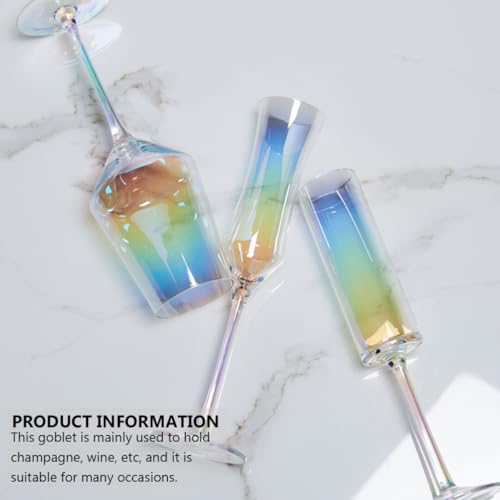 Verre irisé coloré à pied en lot de 2, le cadeau idéal pour les fêtes