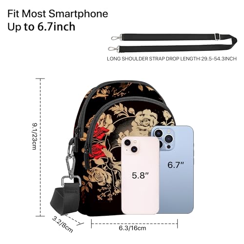 Yrebyou Small Crossbody Bags for Women Casual Cell Phone Purse Waterproof Over Shoulder Handbag with Card Slots3