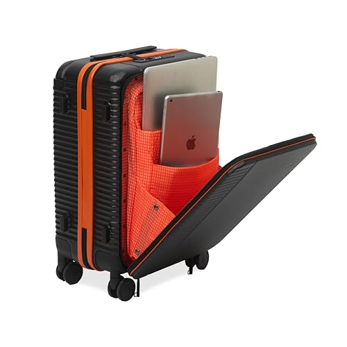 Image of ICON Cabin Pro Polycarbonate (pc) Hard Sided Suitcase/Trolley 45 LTR, 54 Cm| Laptop Sleeve | TSA Lock | USB Port | 360° Wheels (20 inch Cabin Pro, Black)