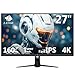 Z-Edge 27 Zoll 4K Gaming Monitor 160Hz 1ms UHD Monitor 3840x2160 IPS Panel, 450cd/m² Helligkeit, 1,07 Milliarden Farben, HDR10, FreeSync, HDMI 2.1 & DisplayPort 1.4, VESA Kompatibel, Schwarz