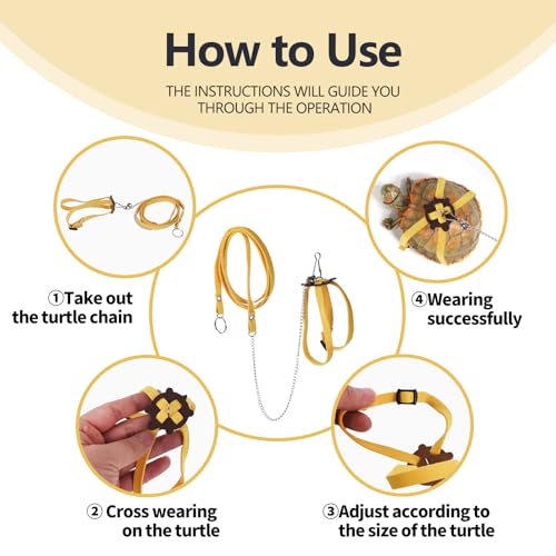 Image of Turtle Leash,Training Harness for Tortoise,Adjustable Tortoise Leash,Supplies for Turtle, Suitable for Most Lizard Pets, Pet Toys (Small Size)