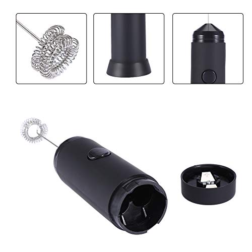 Espumador de leche, batidor eléctrico de mano, batidora de café con pilas, con resorte de acero inoxidable, para café… - Imagen 6