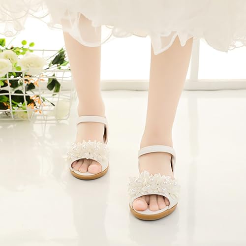 Jazz Shoes for Girls Pearl Flower Leaky Toe Non Slip Sandals Christmas Slippers for Kids4