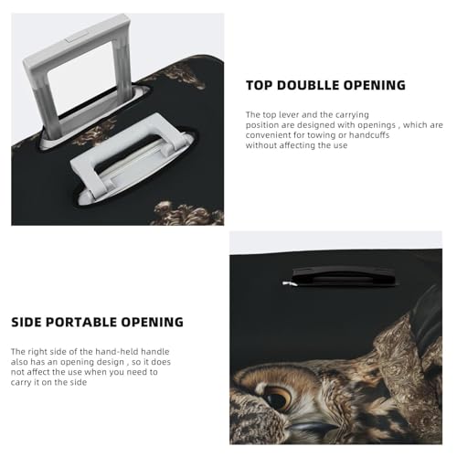 Owl Wearing Crown And Cape Elastic Travel Luggage Covers Dustproof Scratch-Resistant Suitcase Protector Fit 22-24 Inch3