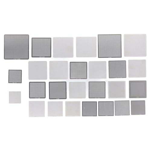 Reballing Template Mesh 27PCS BGA Reballing Stencils 304 Stainless Steel Reballing Rework Template Mesh for Laptop Welding Maintenance