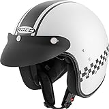  Rocc Clasic Pro TT Motorrad Jethelm Weiß Matt/Schwarz XS (53/54)