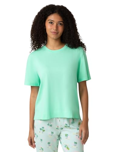Image of HUE Women's Summer Vacation Pajama Separates, Soft, Whimsical Print Pjs with Tropical Beach Themes, Flip Flops, Cocktails