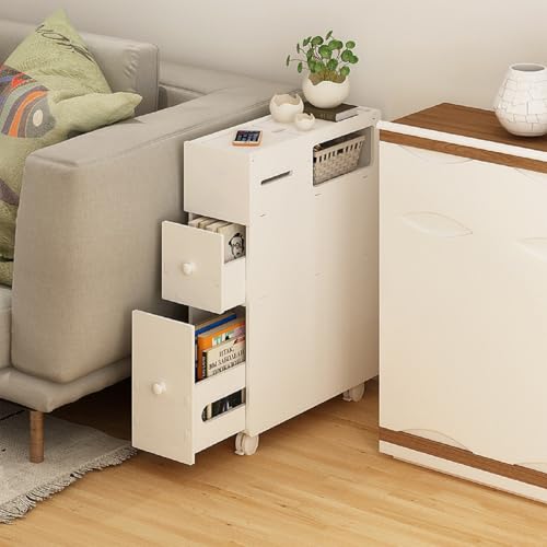 LOONGWEIA Slim Bathroom Storage Cabinet, Toilet Paper Holder Stand with