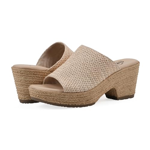 CLIFFS BY WHITE MOUNTAIN Women's Biando Platform Raffia Slide Sandal2