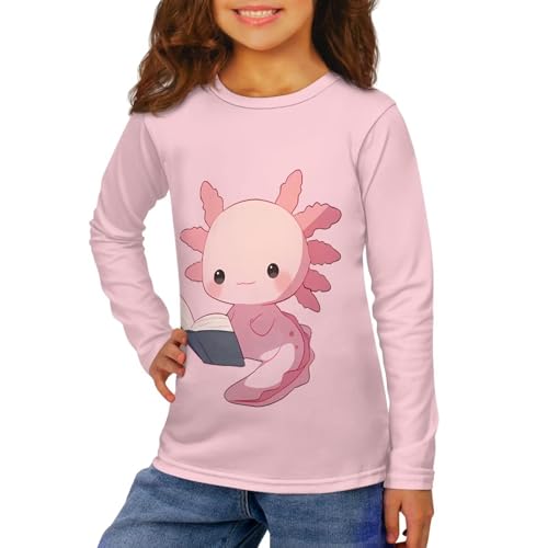 Image of Girls Long Sleeve Shirts Casual Crewneck Soft T-shirts for Girls 3-16 Years Old