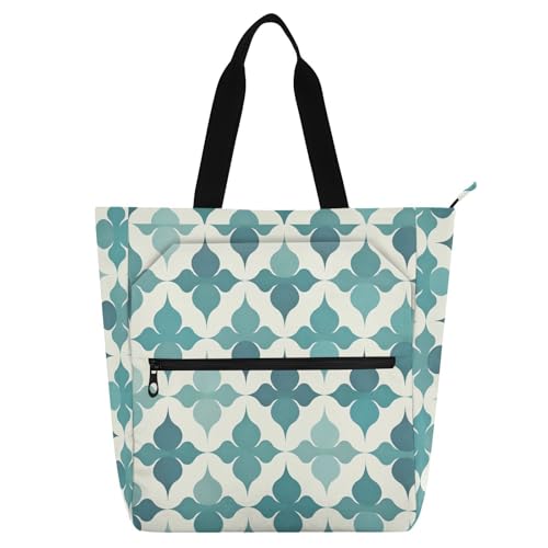 Sac fourre-tout enfants réutilisable fille école cabas zippé vert