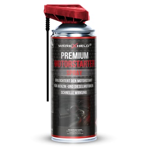 WerkXheld Motorstarter Spray 400ml Starthilfespray & Startpilot für 2-Takt & 4-Takt Motoren | Starterspray für Rasenmäher Autos Motorräder & mehr