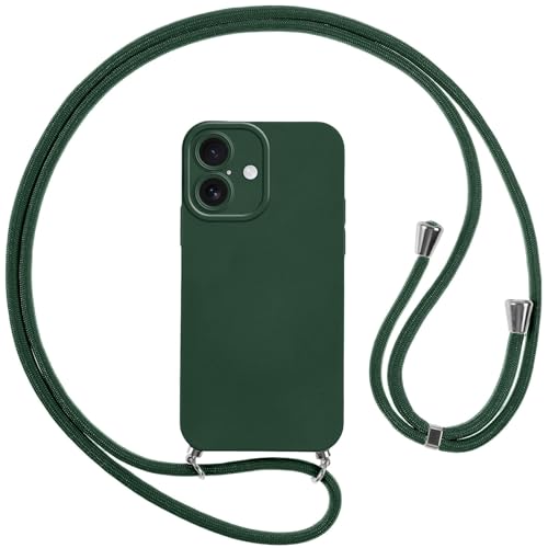 Vauki Mobile Phone Lanyard for Phone 17, Case with Strap, Mobile Phone Case with Cord, Soft Silicone TPU Shockproof Bumper with Chain for Hanging Phone 17, Lanyard - Green