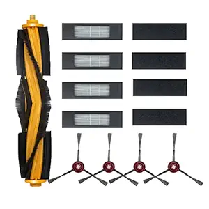 Replacement Accessories Kit for Yeedi Vac/ Vac X/ Vac Max/ Vac Station/ Vac 2/ Vac 2 Pro Robot Vacuum Include 1Main Brush 4 Side Brushes 4 Filter Parts (9 Pack)